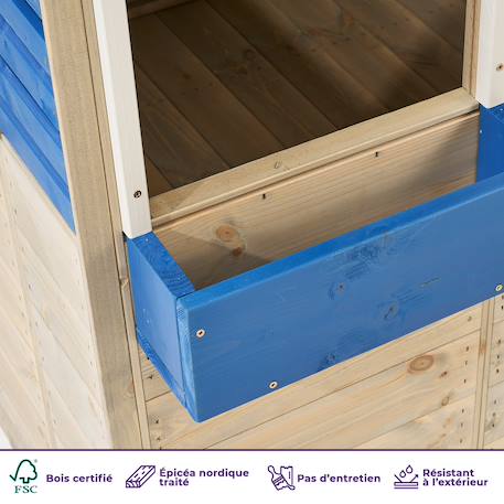 Maison de jardin enfant extérieur - cabane en bois avec plancher - toit étanche Brown 3 - vertbaudet enfant 
