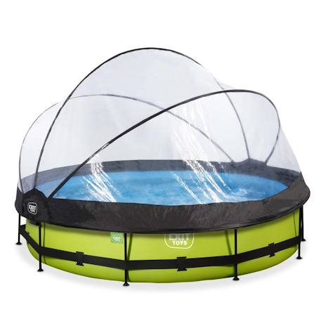 Piscine couverte wood ø360x76cm avec pompe filtrante Gris+Vert 8 - vertbaudet enfant 