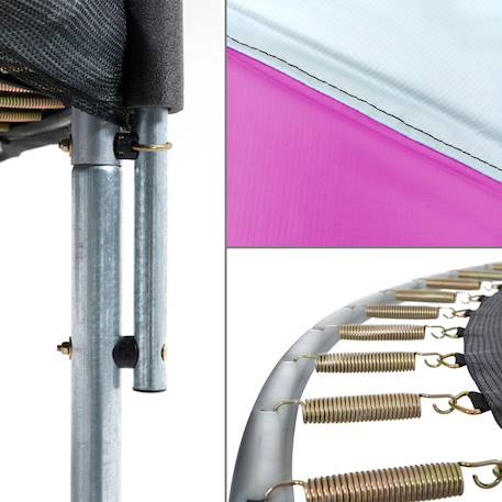 Trampoline rond ø 430cm avec filet, échelle, bâche et kit ancrage - ralli 430 Pink 5 - vertbaudet enfant 