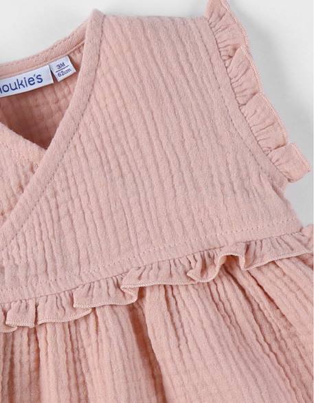 Robe portefeuille en mousseline de coton Pink 5 - vertbaudet enfant 