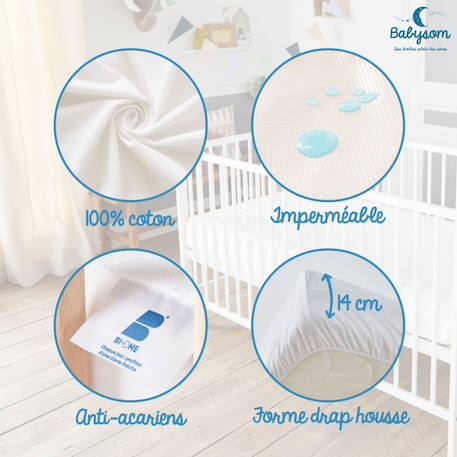 Protège matelas bébé anti-acarien | alèse imperméable White 3 - vertbaudet enfant 
