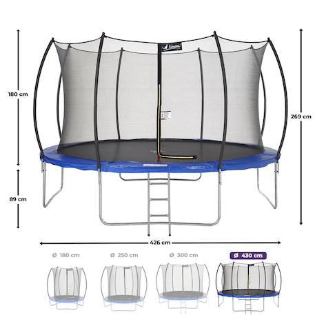 Trampoline rond ø 430cm avec filet de sécurité et échelle - fpr 430 Blue 3 - vertbaudet enfant 