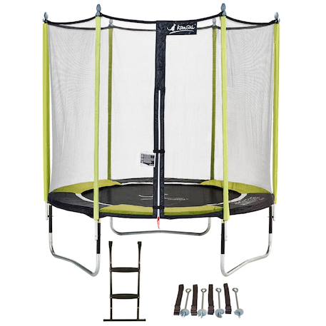 Trampoline jardin ø 250?cm + échelle + kit d'ancrage - jumpi 250 - noir/vert Green 1 - vertbaudet enfant 