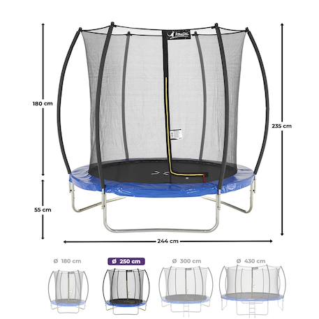 Trampoline rond ø 250cm avec filet de sécurité intérieur - fpr 250 Blue 3 - vertbaudet enfant 