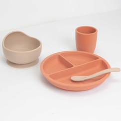 Puériculture-Repas-Vaisselle, coffret repas-Coffret repas-Coffret repas en silicone pour bébé - 4 pièces