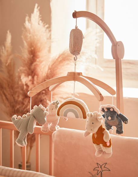 Mobile musical en bois Beige, bleu, gris 5 - vertbaudet enfant 