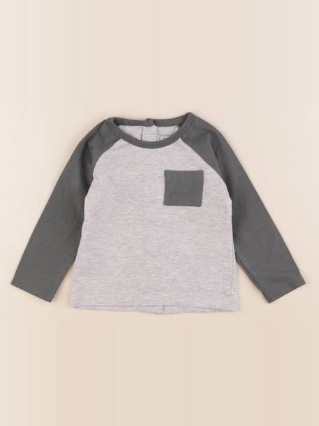 Tee-shirt - 6 mois Gris 1 - vertbaudet enfant 