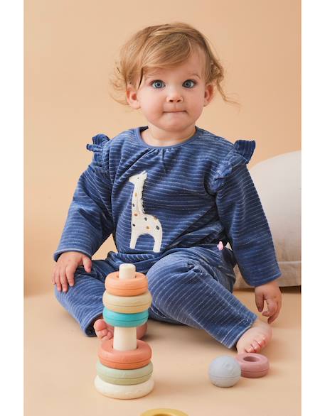 Pyjama en velours côtelé girafe Blue 2 - vertbaudet enfant 