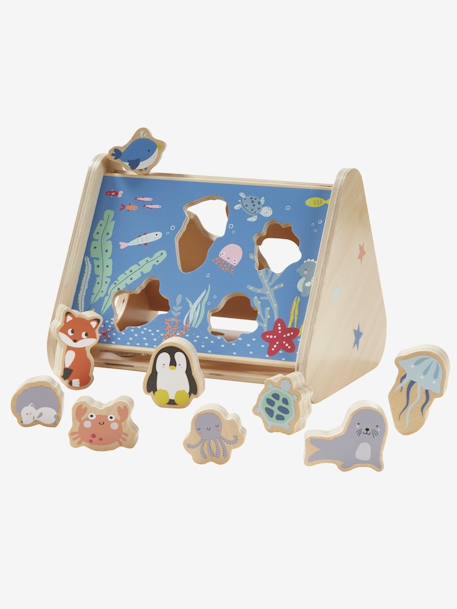 Boîte à formes des animaux en bois FSC® multicolore 1 - vertbaudet enfant 