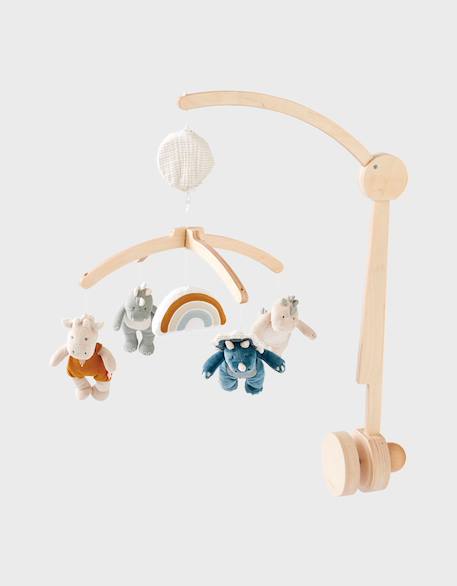 Mobile musical en bois Beige, bleu, gris 2 - vertbaudet enfant 