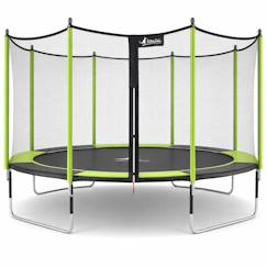 -Trampoline jardin ø 360?cm + filet de sécurité - jumpi 360 - noir/vert