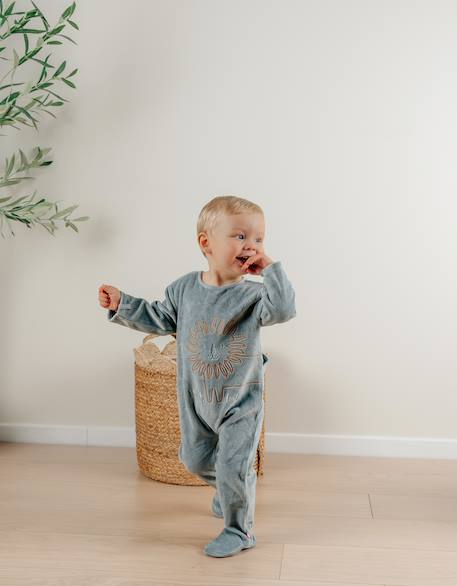 Pyjama en velours brodé lion Green 4 - vertbaudet enfant 