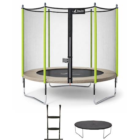 Trampoline jardin ø 300?cm + filet + échelle + bâche - jumpi 300 - taupe/vert Green 1 - vertbaudet enfant 