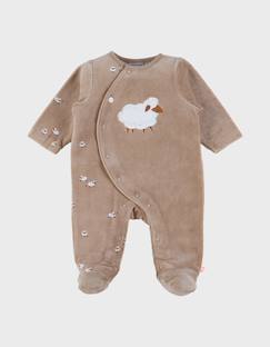 -Pyjama bébé en velours avec broderie mouton