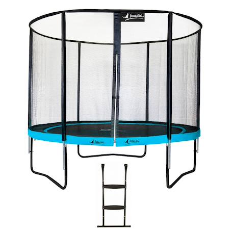 Trampoline de jardin ø 300cm + filet de sécurité + échelle - punchi 300 bleu Blue 2 - vertbaudet enfant 