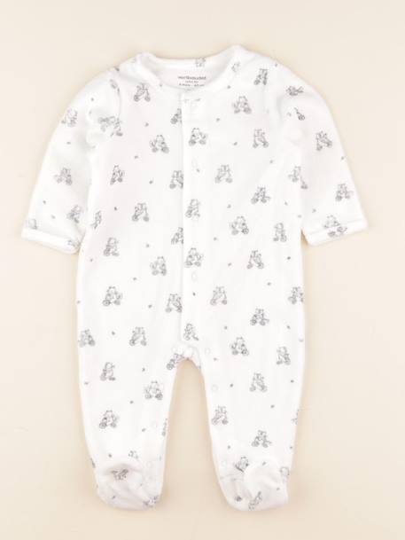 Pyjama velours - 6 mois Blanc 1 - vertbaudet enfant 