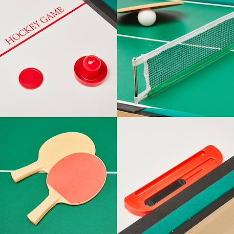 Table multi jeux 4 en 1 pour toute la famille - baby-foot - billard - ping pong - hockey Brown 5 - vertbaudet enfant 