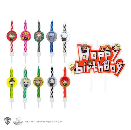10 bougies d'anniversaire personnages harry potter & 1 happy birthday - harry potter Multi-coloured 1 - vertbaudet enfant 