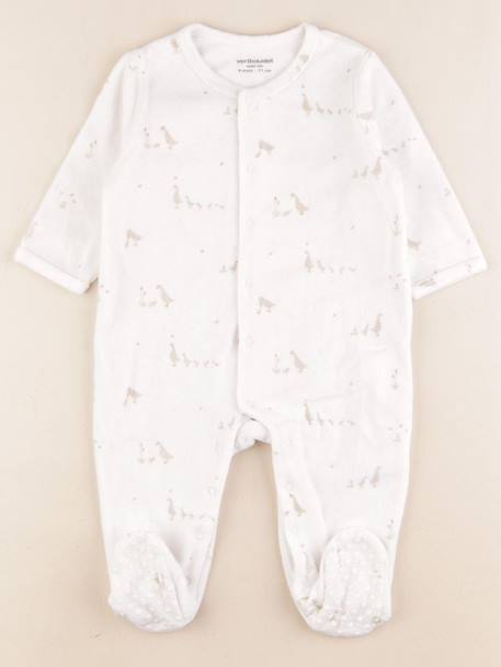 Pyjama velours - 9 mois Blanc 1 - vertbaudet enfant 