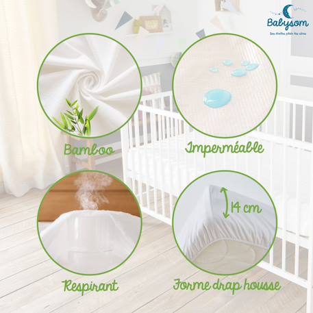 Protège matelas bébé bamboo | alèse imperméable White 3 - vertbaudet enfant 