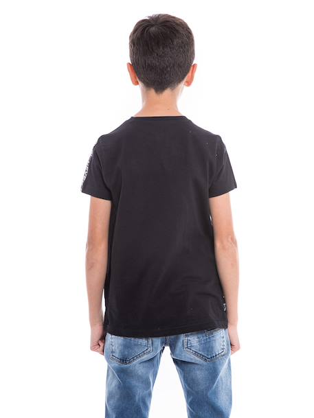 T-shirt col rond nova garçon Black 2 - vertbaudet enfant 