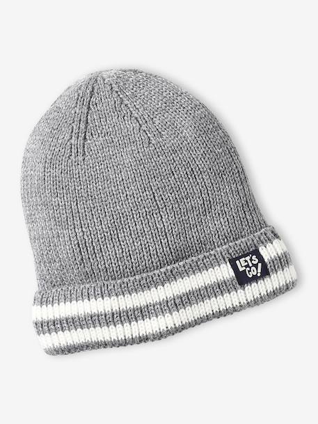 Ensemble garçon bonnet, snood et gants bleu nuit+gris chiné 9 - vertbaudet enfant 