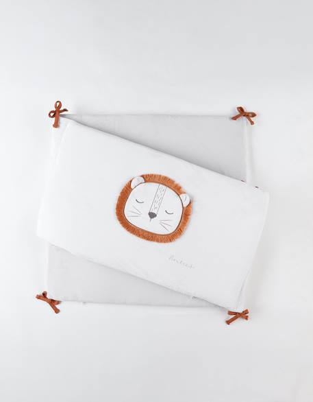 Tour de lit babou & kendi en veloudoux Blanc, marron 1 - vertbaudet enfant 