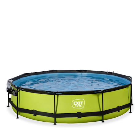 Piscine couverte wood ø360x76cm avec pompe filtrante Gris+Vert 9 - vertbaudet enfant 