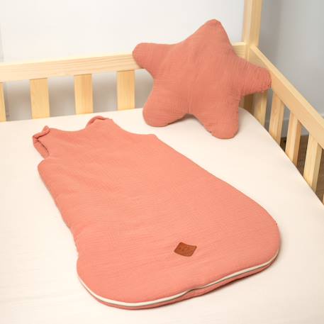 Gigoteuse sans manches en gaze de coton jeanne Beige+Blanc+Blanc à pois or+Bleu+Camel+Écru+Gris+Terracotta+Vert de gris+Vieux rose 27 - vertbaudet enfant 
