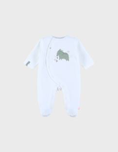 -Pyjama bébé en velours avec broderie éléphant