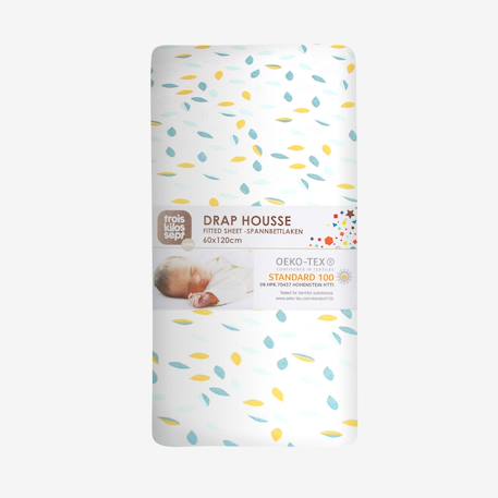 Drap housse lit bébé modèle feuille Blanco 5 - vertbaudet enfant 