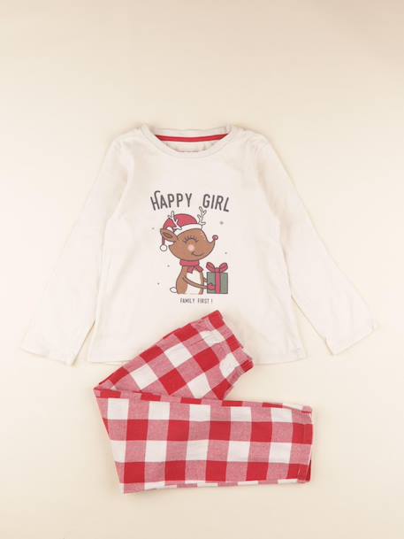 Pyjama coton - 8 ans Beige, rouge 1 - vertbaudet enfant 