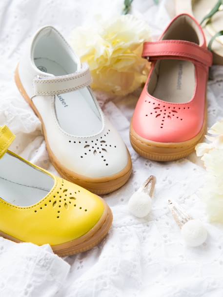 Babies cuir fille collection maternelle blanc+jaune+jaune moutarde+rose corail 6 - vertbaudet enfant 