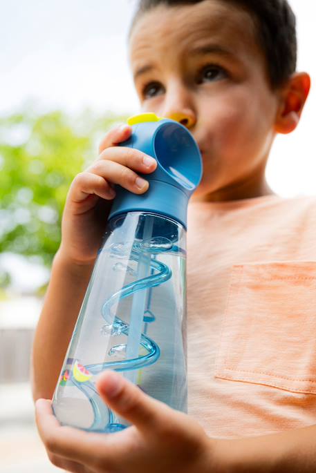 Gourde étanche avec paille Blue 3 - vertbaudet enfant 