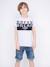 T-shirt col rond pur coton motifs relief nolibert garçon Grey+White 1 - vertbaudet enfant 