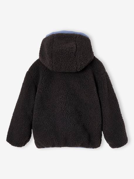 Blouson réversible à capuche garçon bleu grisé+vert sapin 5 - vertbaudet enfant 