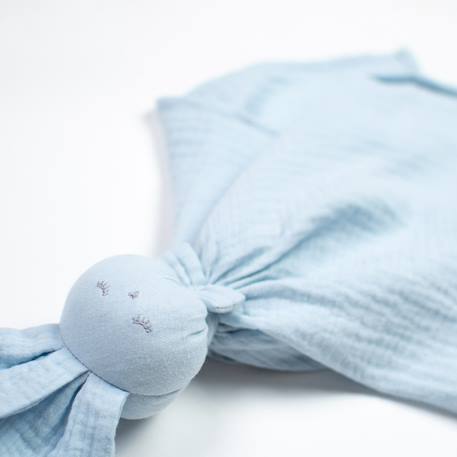 Doudou lapin  en gaze de coton jeanne Beige+Blanc+Blanc à pois or+Bleu+Camel+Écru+Gris+Rose+Terracotta+Vert de gris 20 - vertbaudet enfant 