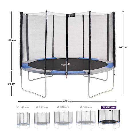 Trampoline rond ø430cm avec filet de sécurité - ralli 430 Blue 3 - vertbaudet enfant 