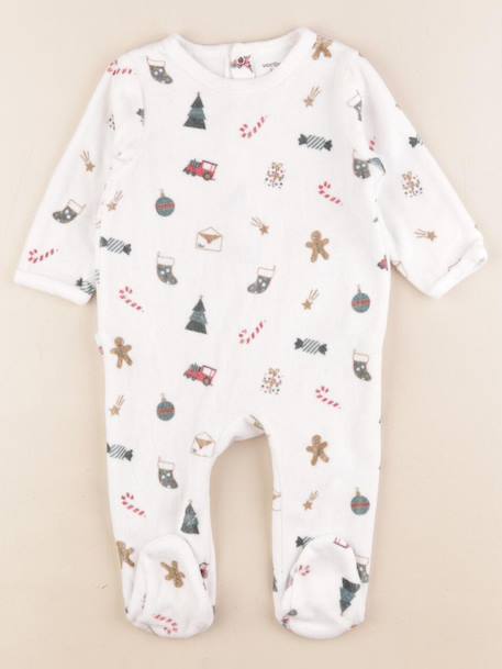 Pyjama velours - 6 mois Blanc 1 - vertbaudet enfant 