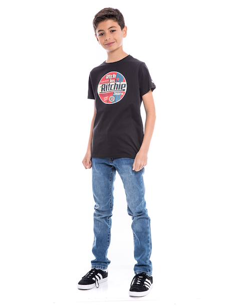 T-shirt pur coton organique nagel garçon Black+Grey 4 - vertbaudet enfant 