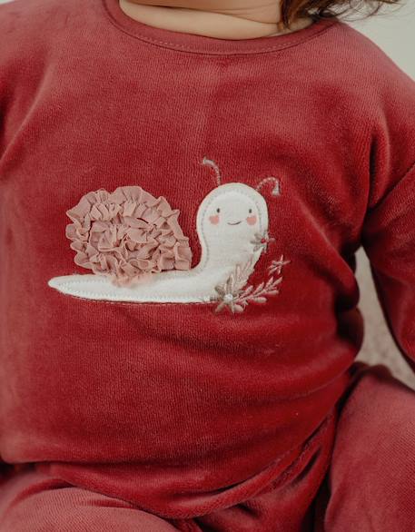 Pyjama bébé en velours brodé escargot Red 4 - vertbaudet enfant 