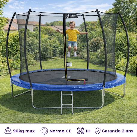 Trampoline rond ø 300cm avec filet de sécurité et échelle - fpr 300 Blue 2 - vertbaudet enfant 