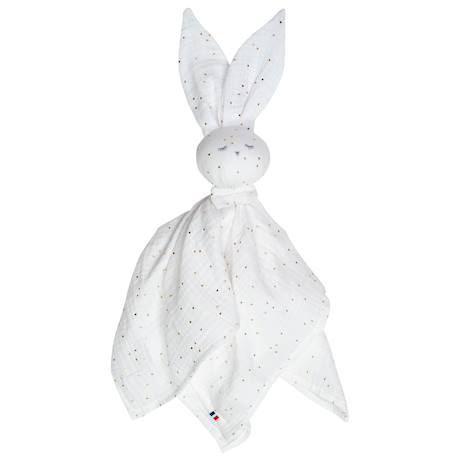 Doudou lapin  en gaze de coton jeanne Beige+Blanc+Blanc à pois or+Bleu+Camel+Écru+Gris+Rose+Terracotta+Vert de gris 13 - vertbaudet enfant 