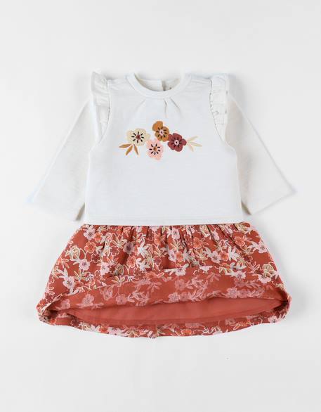 Robe bi-matière fleurs White 3 - vertbaudet enfant 