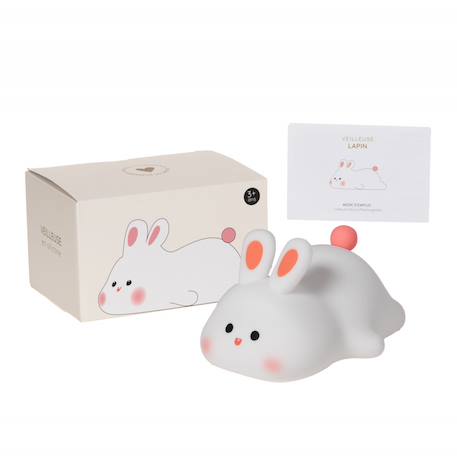 Veilleuse lapin blanc en silicone - rechargeable Beige 5 - vertbaudet enfant 