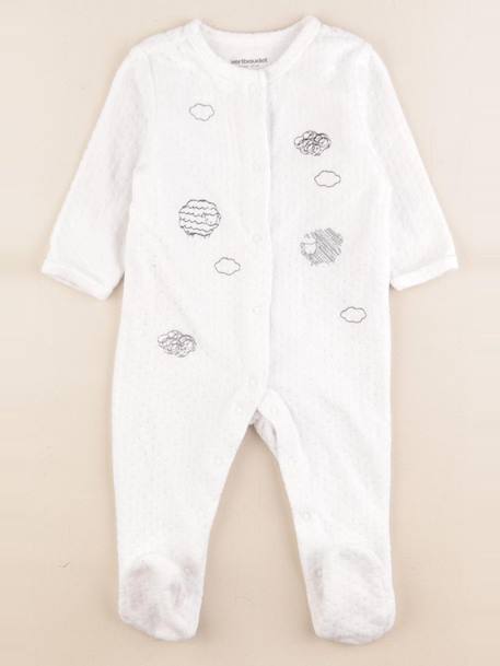 Pyjama velours - 6 mois Blanc 1 - vertbaudet enfant 