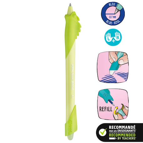Stylo effaçable kidy learn stylo animaux Green 2 - vertbaudet enfant 
