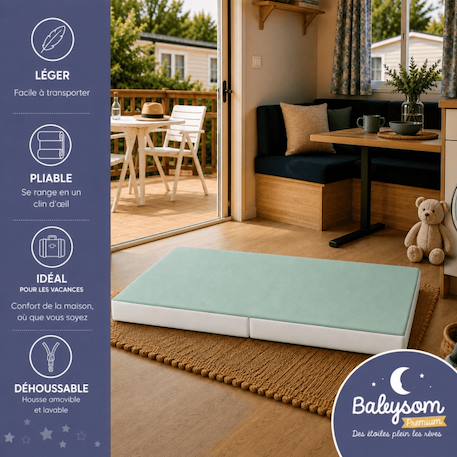 Matelas bébé pliant 60x1 Gris 3 - vertbaudet enfant 