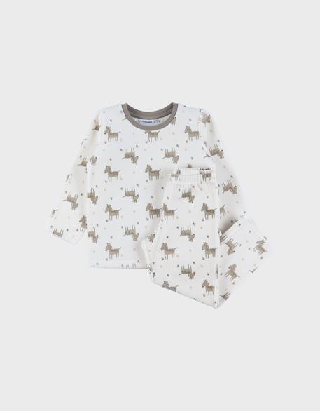 Pyjama en velours 2 pièces avec motif zèbre White 1 - vertbaudet enfant 
