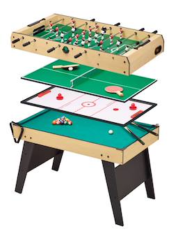 -Table multi jeux 4 en 1 pour toute la famille - baby-foot - billard - ping pong - hockey